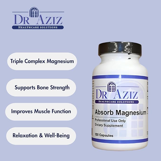 High Absorb Magnesium - Magnesium Support Supplement - Triple Complex for Bone Muscle &amp Energy Support - 120 Capsules