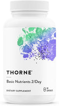 THORNE - Basic Nutrients 2/Day - Comprehensive Daily Multivitamin with Optimal Bioavailability - Vitamin &amp Mineral Formula - Gluten Dairy &amp Soy-Free - 60 Capsules - 30 Servings