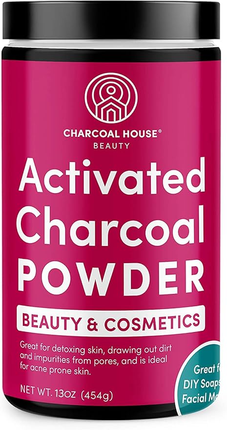 Charcoal House Activated Bamboo Charcoal Powder Food Grade - Beauty &amp Cosmetics - Use in Skin Care Body Scrub Facial Cleanser Soap Making Face Wash &amp Teeth- 11 oz