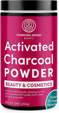 Charcoal House Activated Bamboo Charcoal Powder Food Grade - Beauty &amp Cosmetics - Use in Skin Care Body Scrub Facial Cleanser Soap Making Face Wash &amp Teeth- 11 oz