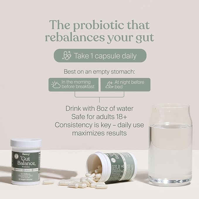 SAVVY Bone Broth Power Vanilla Protein Powder 22g Protein 12g Collagen &amp Gut Balance Probiotics for Women &amp Men 15 Billion CFU 7 Clinically Studied Strains Digestive Health Immune Suppor