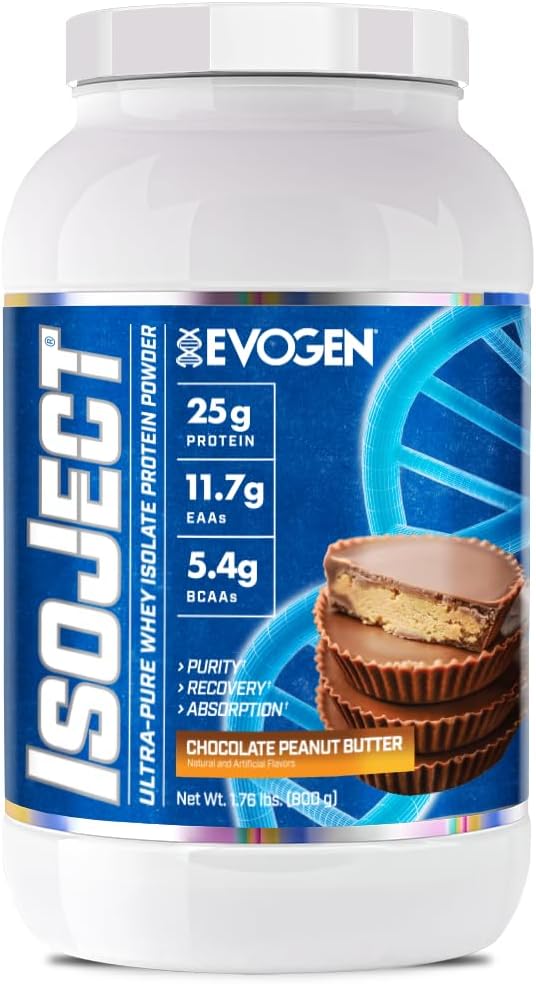 Evogen Isoject - Whey Protein Isolate | Ultra-Pure Whey Protein Powder with Ignitor Enzymes BCAAs and EAAs | Enhanced Absorption &amp Recovery | Chocolate Peanut Butter | 25 Servings