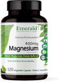 Emerald Labs Magnesium 400mg - Bone &amp Sleep Support with Albion Magnesium* - Vegan Friendly - 120 Vegetable Capsules (30-Day Supply)