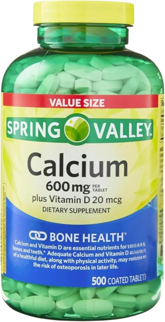 Calcium Supplement for Women and Men – 600 mg Calcium with Vitamin D3 Essential Bone Health Support 500 Tablets Per Bottle for Over 8 Months (250 Days) of Supply (Pack of 1)