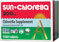 Sun Chlorella 200 mg Green Algae Superfood Supplement - Pulverized Cell Wall - Chlorophyll CGF Active B12 Iron Protein - Non-GMO - 1500 Tablets