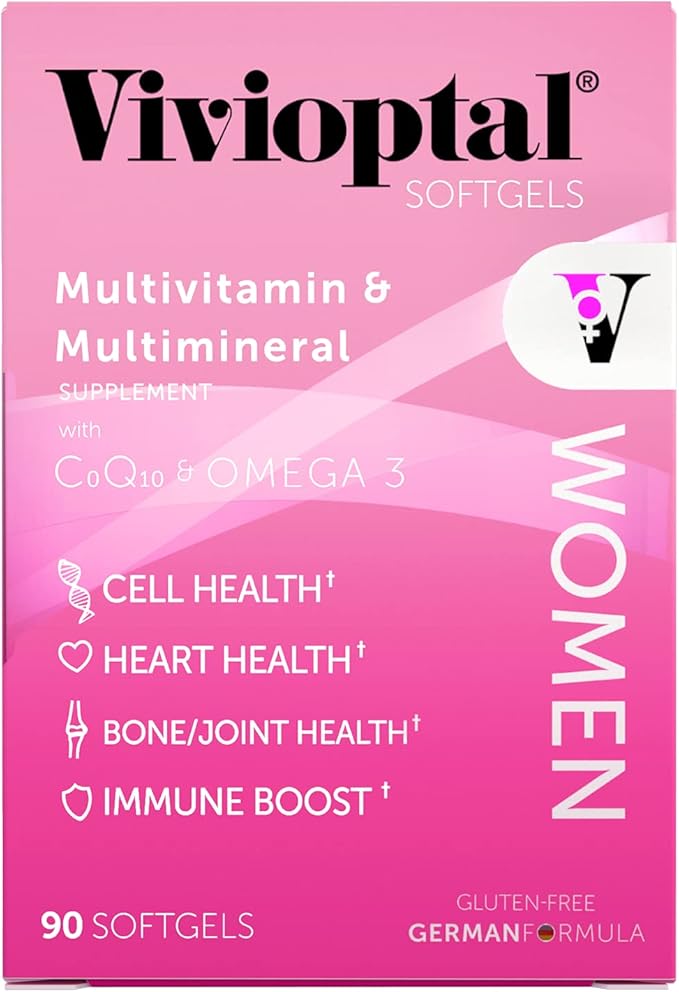 Vivioptal Women 90 Capsules (1 Year Supply) CoQ10 &amp Omega-3 Multivitamin &amp Multimineral Gluten Free German Formula