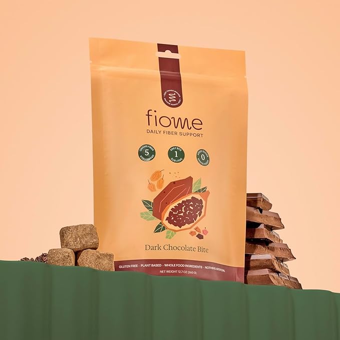 Fiber Bites - 5g Daily Fiber Supplement - Supports Regularity Digestion and Gut Health - All Natural Ingredients 30 Servings Dark Chocolate Flavor