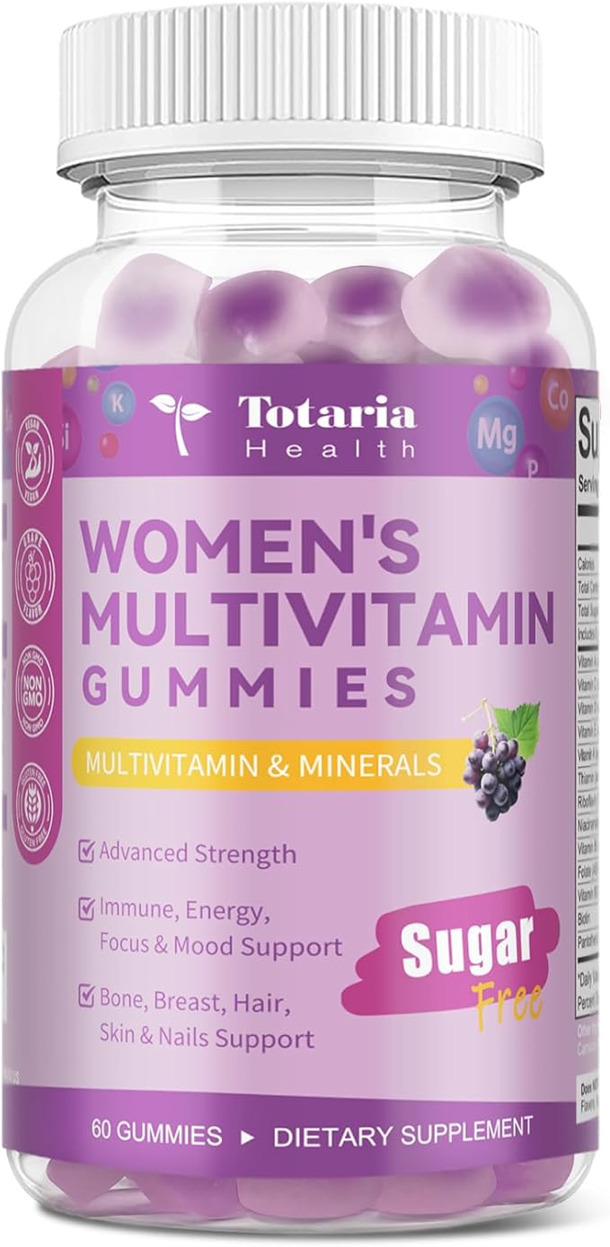 Totaria Calcium Magnesium Zinc Gummies &amp Women's Multivitamin Gummies (Grape Flavor) Bundle