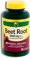 KP+ Spring Valley Beet Root 1000 mg | Natural Energy &amp Circulation Support | Dietary Supplement | 90 Capsules | General Wellness | (1)
