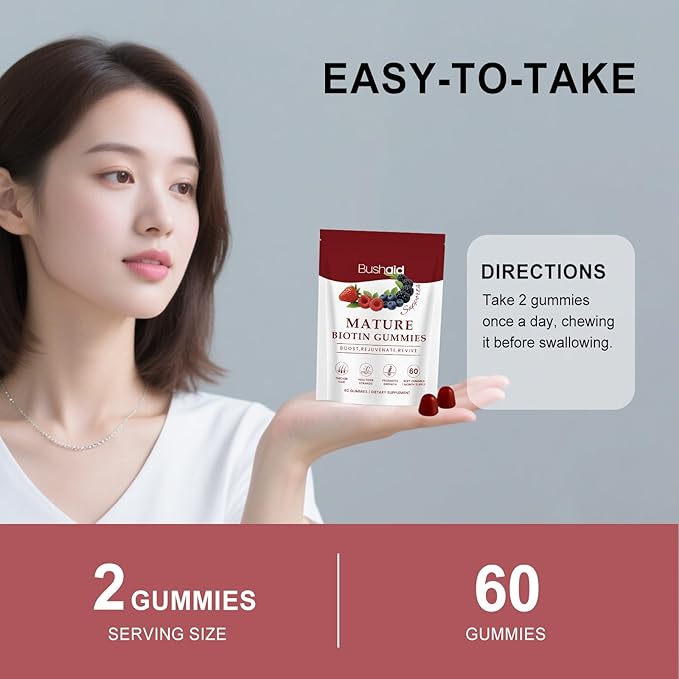 Lumin Hair Growth Gummies with Biotin Rosemary &amp Saw Palmetto - Supports Healthy Hair Growth Strength &amp Scalp Health Nourishes Skin &amp Nails Vegan Mixed Berry Flavor 60 Count