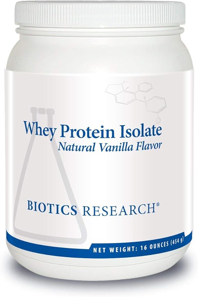 BIOTICS RESEARCH - Whey Protein Isolate 16 oz (Vanilla) Pure undenatured whey Protein Isolate Fast-Absorbing Easily digestible Protein Powder Supports Muscle Building &amp Recovery 16 oz