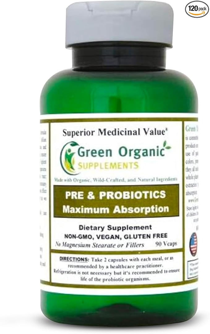 Green Organic Supplements Probiotics + Prebiotics (Pack of 1)