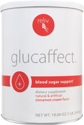 RELIV GlucAffect Support Powder - Omega 3 &amp LunaRich Blend for Balanced Dextrose Levels &amp Wellness Cinnamon Cream Flavor 19.04 oz