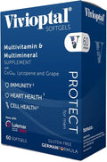 Vivioptal Men 60 Capsules CoQ10 Lycopene &amp Resveratrol Multivitamin &amp Multimineral Gluten Free German Formula