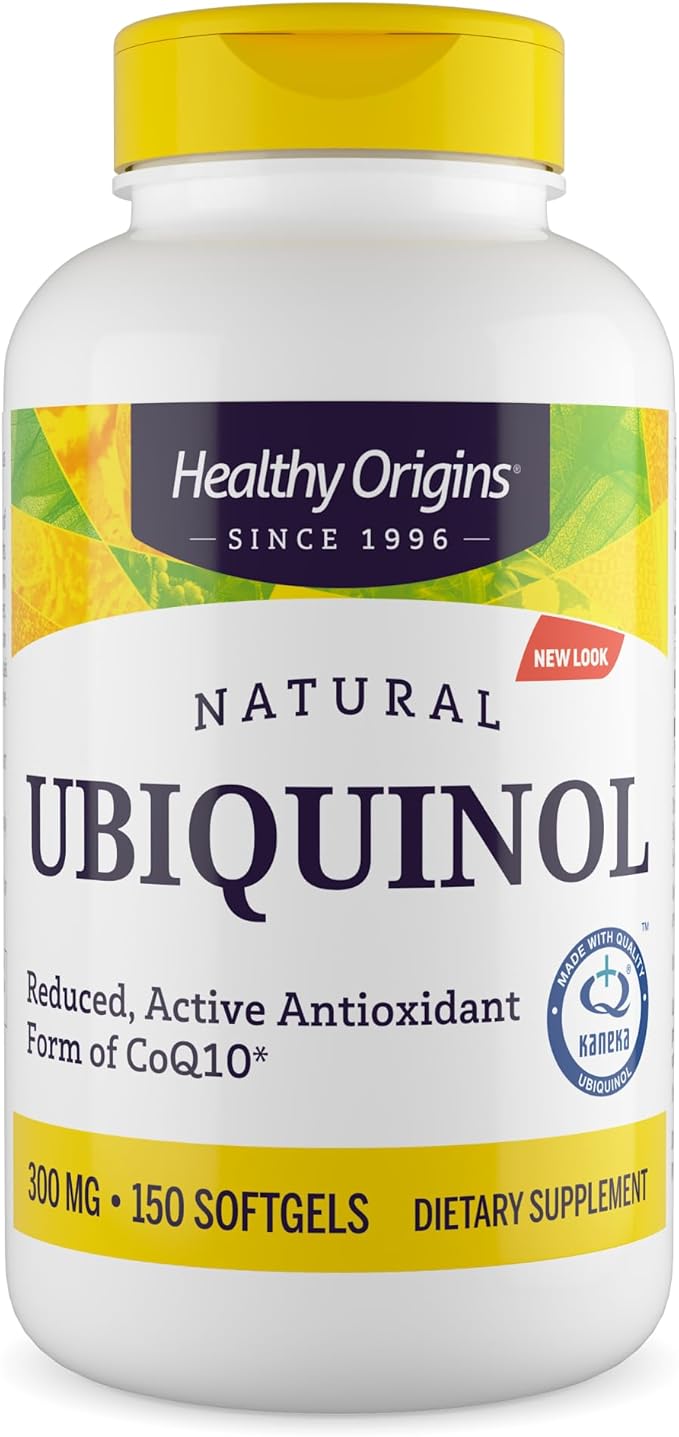 Healthy Origins Ubiquinol (Active Form of CoQ10) 300 mg - Ubiquinol Supplements for Heart Health &amp Antioxidant Support - Gluten-Free &amp Non-GMO Supplement - 150 Softgels
