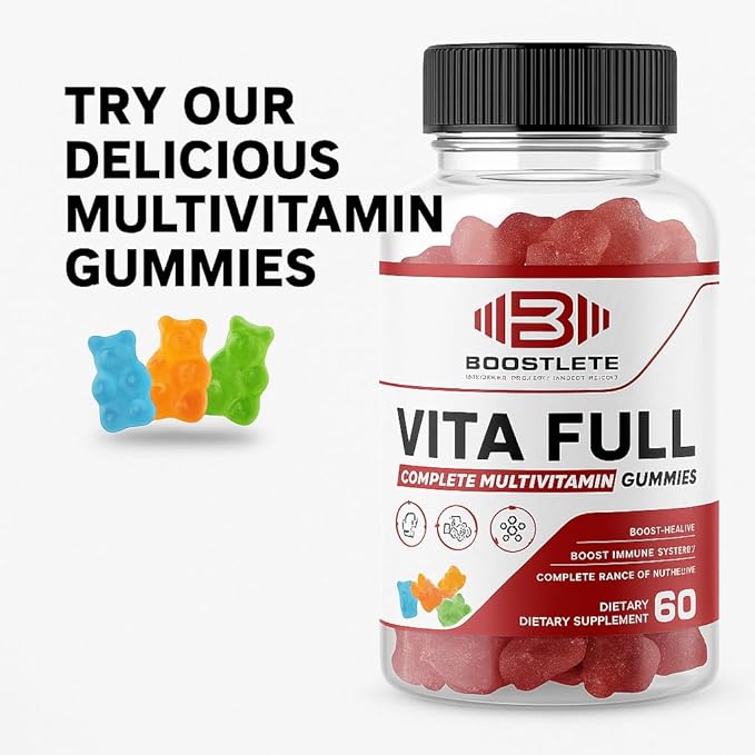 Vita Full – Complete Multivitamin Gummies for Adults | Immune Energy &amp Nutrient Support | Strawberry Flavored | 60 Gummies