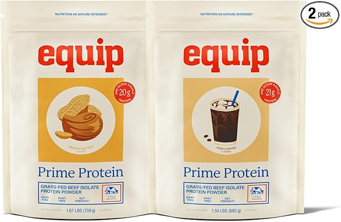 Equip Foods Prime Protein Powder Peanut Butter &amp Prime Protein Powder Iced Coffee