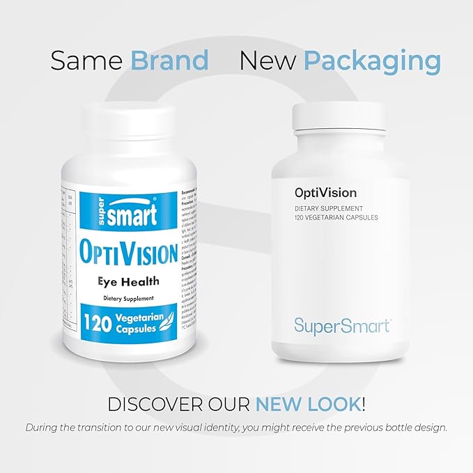 Supersmart - OptiVision (Advanced Formula) - with Bilberry Extract Black Currant Lutein Zeaxanthin Astaxanthin - Eyes Supplement | Non-GMO &amp Gluten Free - 120 Vegetarian Capsules