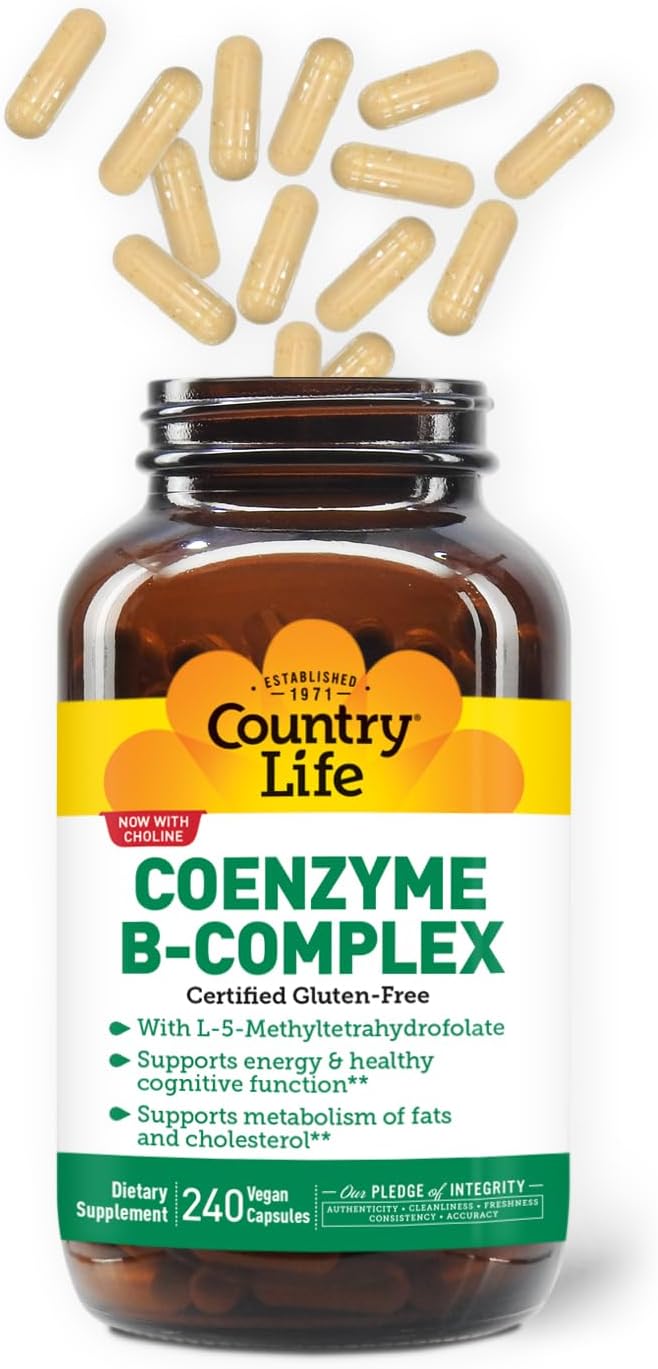 Country Life Coenzyme B-Complex Vitamin Support Energy and Metabolism Daily Supplement 240 ct