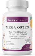 Body Kitchen Mega Osteo Vegan Bone &amp Joint Support Supplement with Bonolive K2VITAL MK-7 Vegan Vitamin D3 &amp Albion Calcium 60 Vegetable Capsules