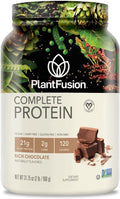 PlantFusion Complete Vegan Protein Powder - Plant Based With BCAAs Digestive Enzymes and Pea Protein - Keto Gluten Free Soy Free Non-Dairy No Sugar Non-GMO - Chocolate 2 lb