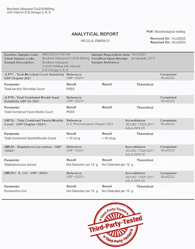 Ubiquinol CoQ10-600mg-Softgel Active Coq10 Ubiquinol Supplement with Vitamin E &amp Omega 3 6 9 High Absorption-Coenzyme-Q10 Powerful Antioxidant for Energy Production Tested 120 Count