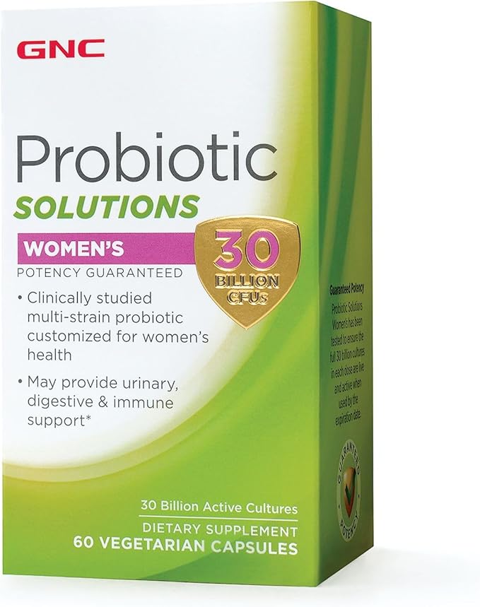 GNC Probiotic Solutions Women's | Clinically Studied Multi-Strain for Women Supports Digestive and Immune Health Vegetarian | 60 Capsules
