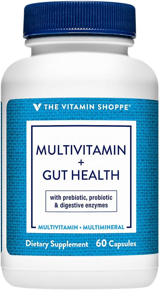 The Vitamin Shoppe Multivitamin + Gut Health a with Prebiotic Probiotic &amp Digestive Enzymes (60 Capsules)