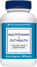 The Vitamin Shoppe Multivitamin + Gut Health a with Prebiotic Probiotic &amp Digestive Enzymes (60 Capsules)