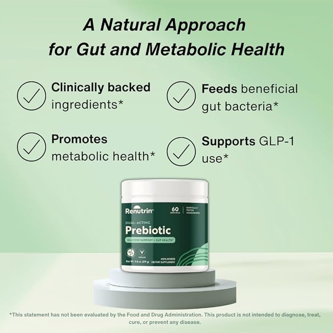 Dual-Acting Prebiotic - Great Source of Fiber - FODMAP Certified Promotes Regularity Gut &amp Metabolic Health Digestive and Immune Support - Unflavored - 1 Count - 60 Servings