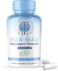 Max-Mag Magnesium L-Threonate Supplement - 105 Capsules Made in USA- Magtein 2000mg Complex with Vitamin D3 and K2 for Sleep Mood &amp Brain Magnesium L Threonate Capsules Nutrition by MaxLife Natur