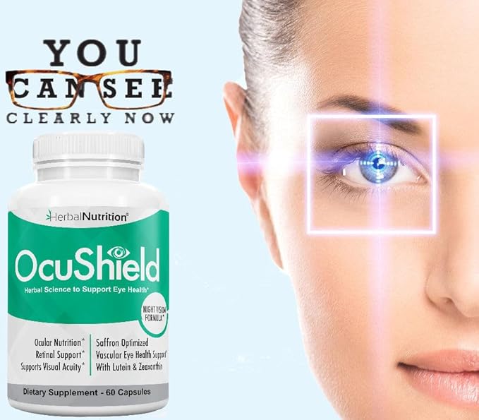 OcuShield Eye Health Vitamin Support for Healthy Eyes Night Vision with Saffron Lutein &amp Zeaxanthin Eye Nutrients to Protect &amp Stimulate Ocular Health Three Bottle