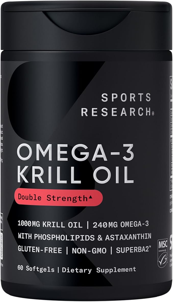 Sports Research Antarctic Krill Oil Omega 3 1000mg (with Phospholipids Choline &amp Astaxanthin) Turmeric Curcumin C3 Complex (with Bioperine Black Pepper &amp Coconut Oil) &amp Plant Based Vitam