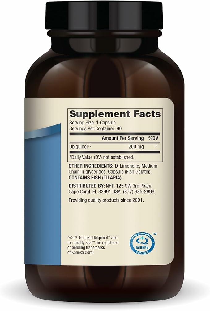 Dr. Mercola Ubiquinol - 200 mg Ubiquinol - Supports Energy Production - Antioxidant Supplement - Non-GMO Gluten-Free &amp Soy-Free - 90 Capsules (90 Servings)