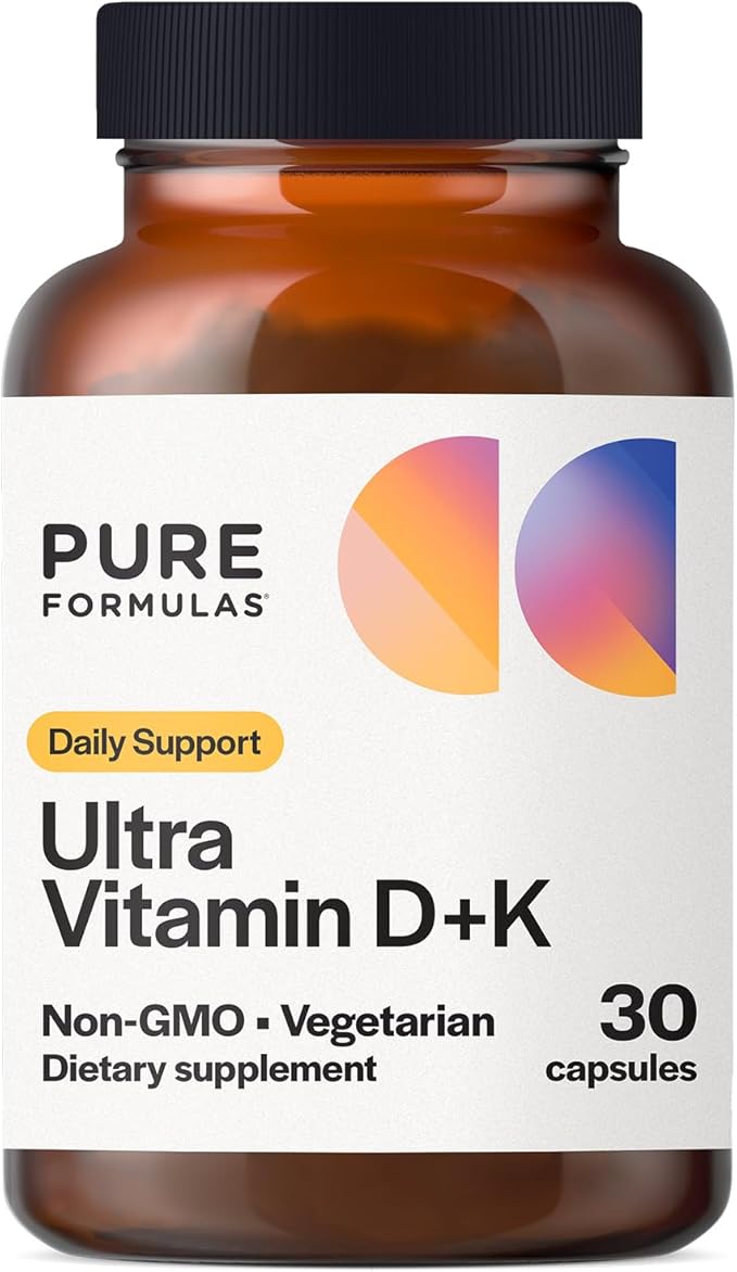 Vitamin D3 K2 Vitamin 5000 IU - VIT D3 K2 Supplement for Calcium Absorption Bone Strength Cardiovascular &amp Immune Function Support Soy-Free Non-GMO 30 Vegetarian Capsules