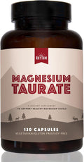 Magnesium Taurate 750mg (150mg Elemental Magnesium) – 120 Vegetarian Capsules – High-Absorption Magnesium Taurate Supplement for Heart Muscle and Nerve Support – Non-GMO Gluten-Free Made in USA