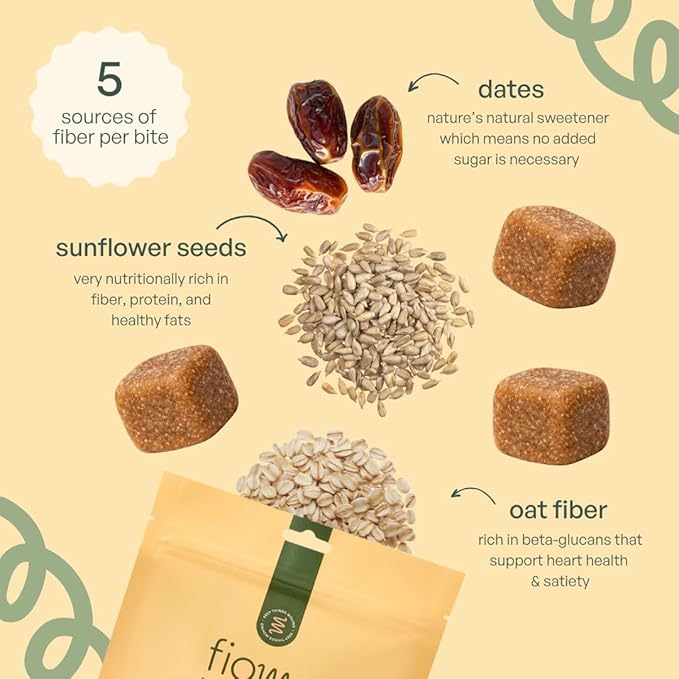 Fiber Bites - 5g Daily Fiber Supplement - Supports Regularity Digestion and Gut Health - All Natural Ingredients 30 Servings Vanilla Bean Flavor