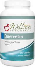 Wellness Resources Quercetin - Immune Sinus and Allergy Support 1000mg per Serving - (250 caps/125 Servings) Vegan Non-GMO