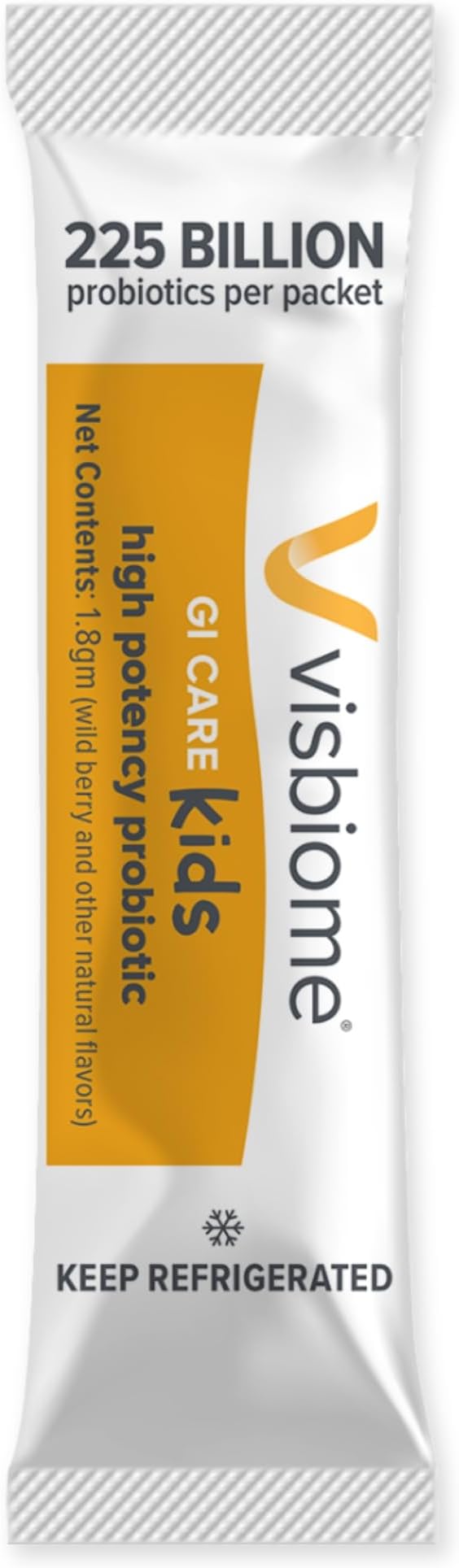Visbiome® GI Care Kids - High Potency Probiotic for IBS &amp UC Symptoms - Wild Berry Flavor No Dyes- 225 Billion CFU Live Probiotics for Children Cold Chain Shipping 120 Packets