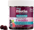 Purity Products MyBiotin ProClinical Gummies - Thicker Hair Starting in 3 Weeks &amp Fights Wrinkles - MB40X Biotin Matrix w/Astaxanthin - 40X More Soluble vs Ordinary Biotin 30 Berry Gummy Chews
