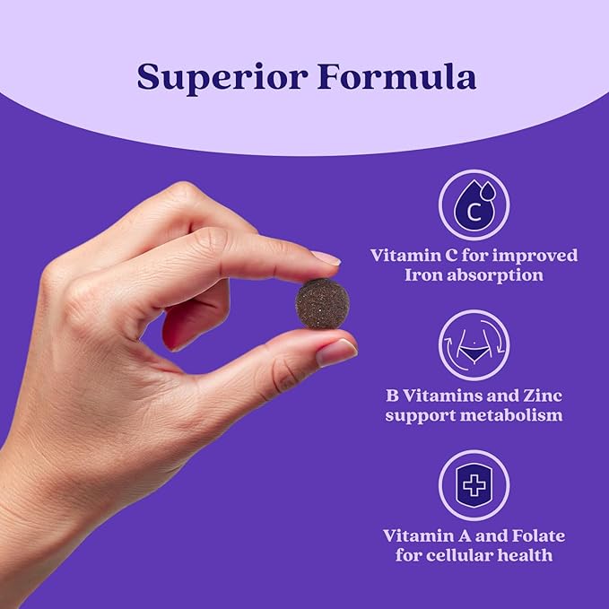 BeLive Iron Gummies - Multivitamin Iron Supplement with Vitamin C A B &amp Zinc Supports Blood Oxygen Vegan Supplements for Women Men &amp Kids for Growth and Development - Grape Flavor | 5-Pac