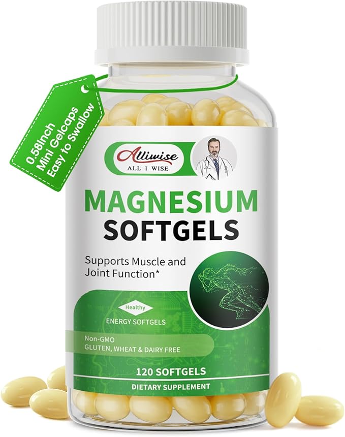 Magnesium Glycinate 500mg Softgels Supplement Small Easy to Swallow Magnesium Gelcaps High Absorption for Night Leg&ampSleep Support Muscle&ampBone Calm Non GMO 120 Gelcaps 60 Day Supply