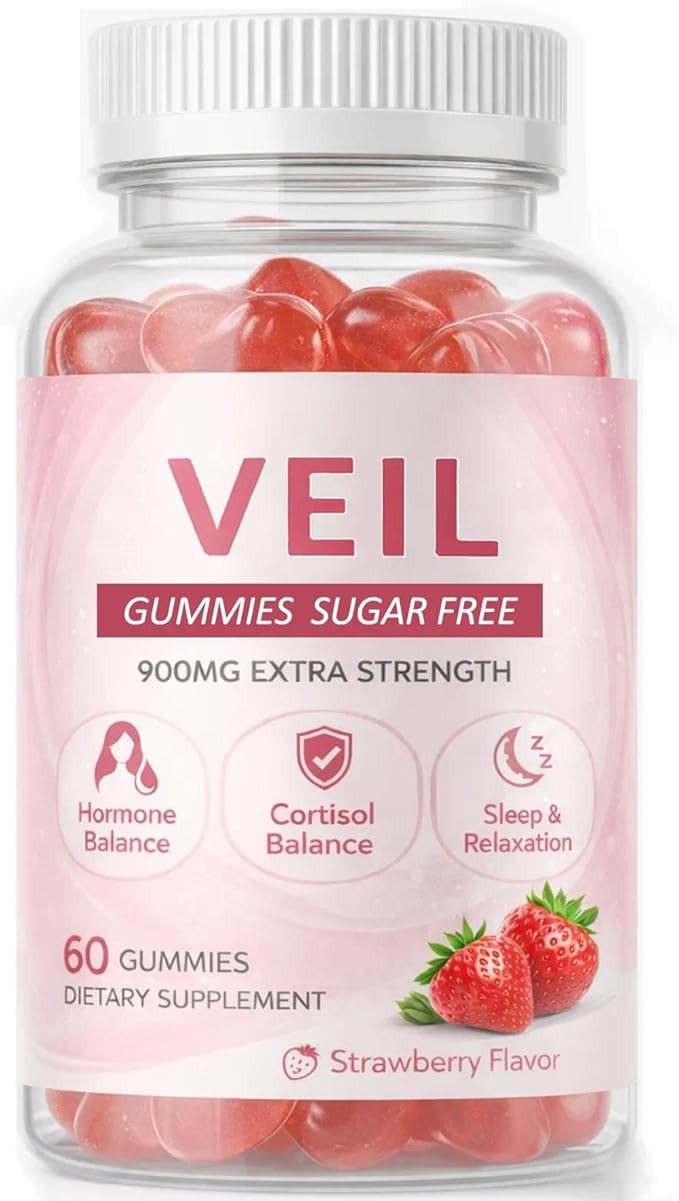Veil Cortisol Gummies for Women - Cortisol Supplements Gummies - Strawberry Flavor - 60count(1pc)