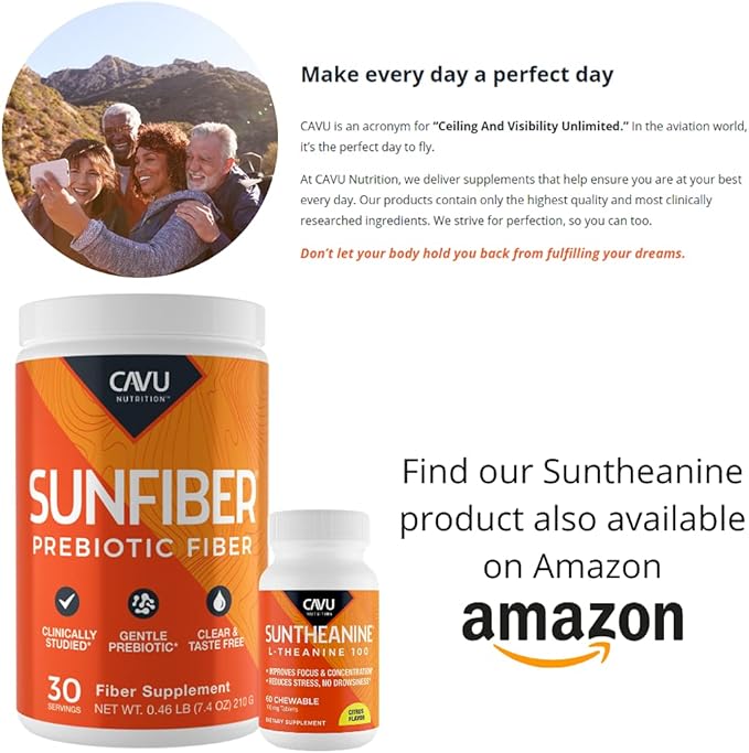 Sunfiber Gentle Prebiotic Fiber Supplement | Promotes Comfortable Digestion &amp Regularity* | Intestinal &amp Colon Health* (30 Servings)