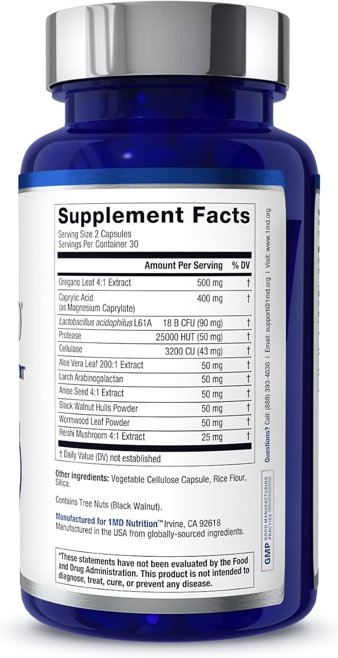 1MD Nutrition BalanceMD Vaginal Probiotics | Oregano &amp Caprylic Acid with Lactobacillus &amp Digestive Enzymes | Promotes Intestinal Flora Balance | 60 Capsules