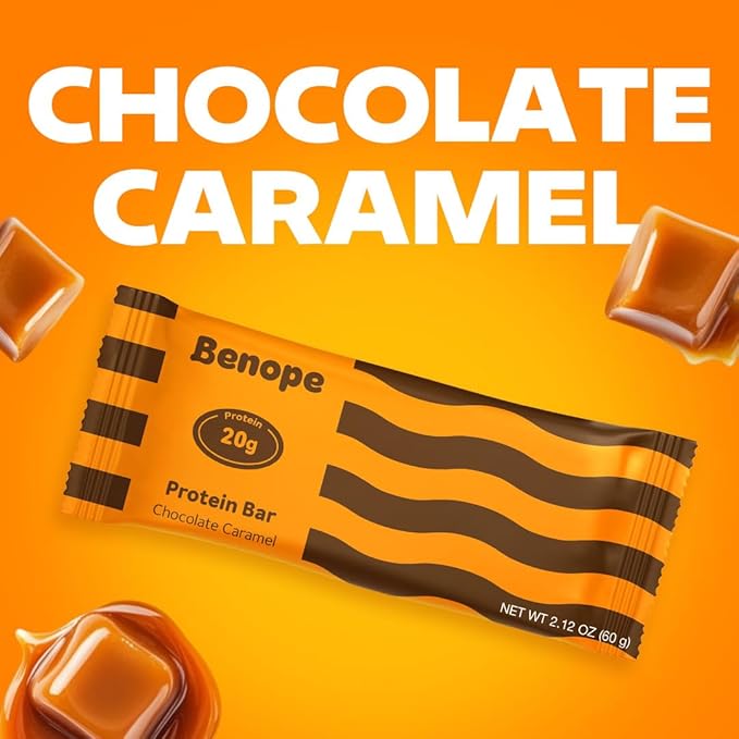 Benope Protein bar chocolate caramel protein bar 60g x 12ea high protein low sugar low carb gluten free energy bar nutritious snack high protein snacks