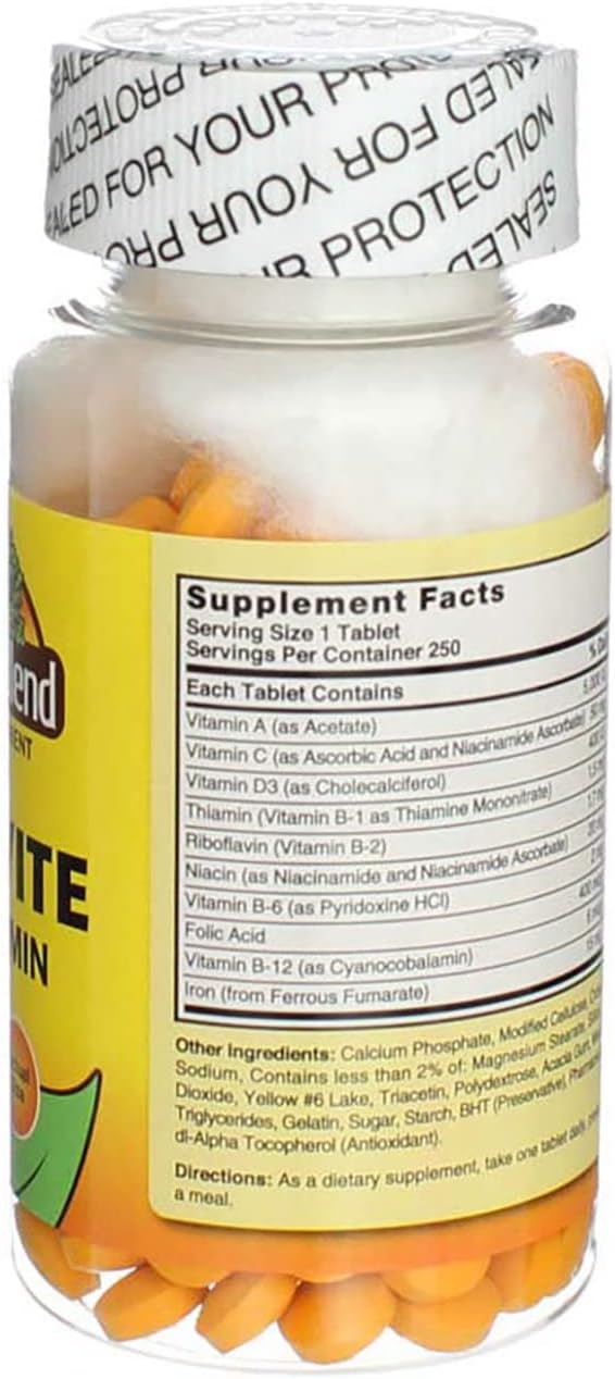 Nature's Blend Daily Vite Multivitamin 250 Tablets Per Bottle - 2 Pack