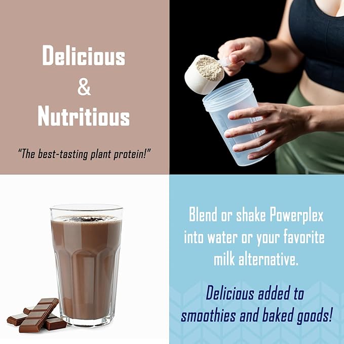 PhysiVantage POWERPLEX Vegan Protein Powder Collagen Alternative - Organic Plant-Based Pea &amp Rice Protein Dairy-Free Non-GMO Supports Muscle &amp Joint Recovery Monk Fruit Sweetened 2 lb (Ch