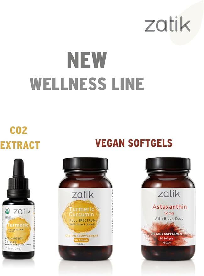 Zatik Naturals - Astaxanthin 12mg with Organic Black Seed Antioxidant 90 Vegan Softgels
