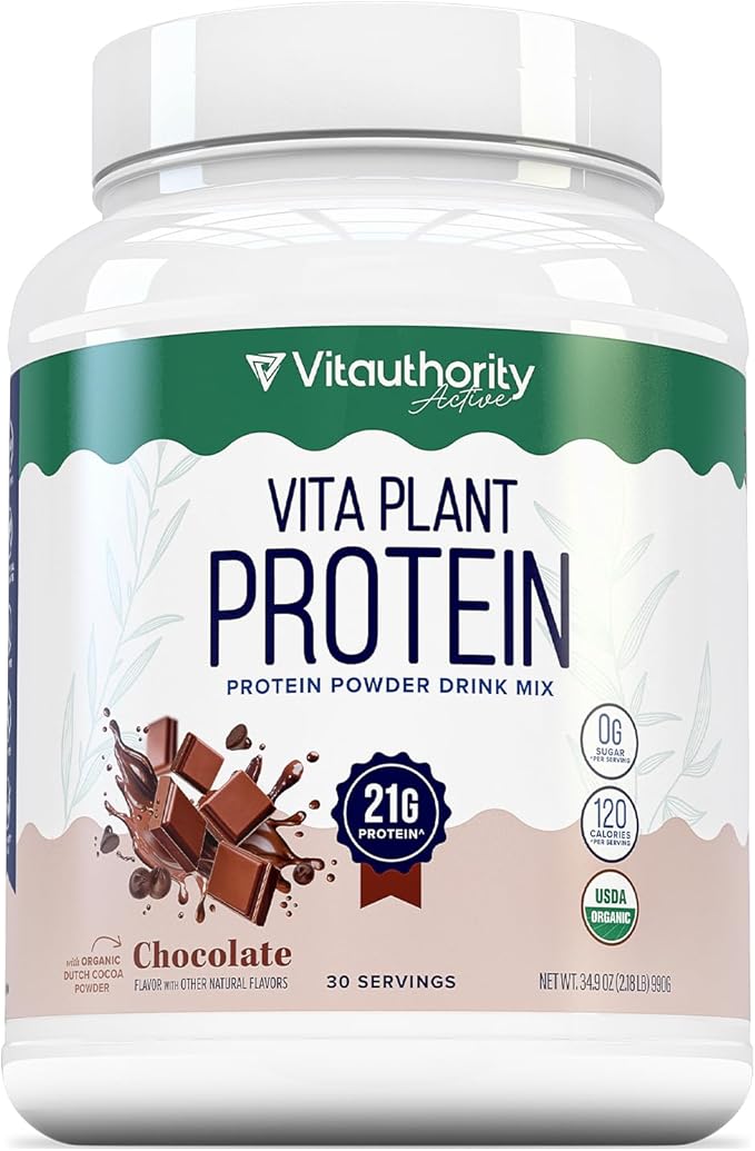 Organic Plant Based Protein for Women Complete Vegan Protein Powder with BCAAs &amp MCTs Plant-Based 21g Dairy-Free Gluten-Free No Added Sugar Supports Muscle Recovery (Chocolate Flavored 30 Servi